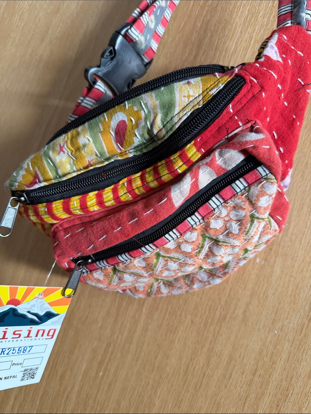 Handcrafted Multicolor Women’s Waist Bag - Boho Patchwork